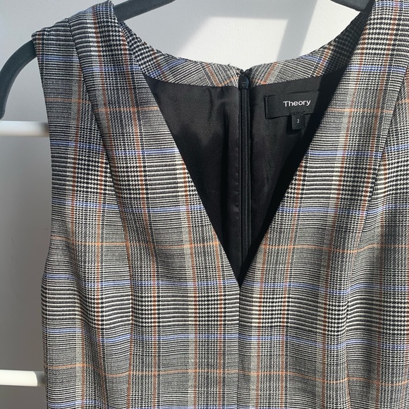 Theory Plaid Wool Sheath Dress Size 2 XS/S Work - Picture 5 of 6